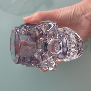 Crystal Skull Votive Candle Holder, Skeleton Glass Art Piece